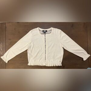 DKNY Womens Long Sleeve Cardigan w/ Lace Back SIze L